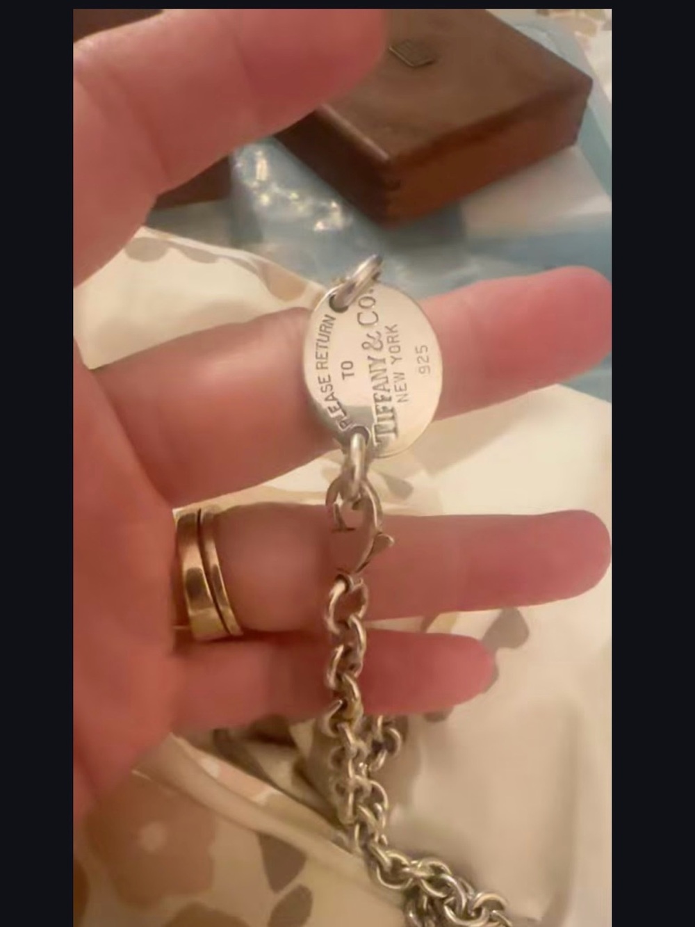 Tiffany & Co. Sterling Silver 'Return to Tiffany' Disc Chain Bracelet - Silver